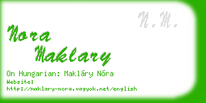 nora maklary business card