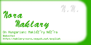 nora maklary business card